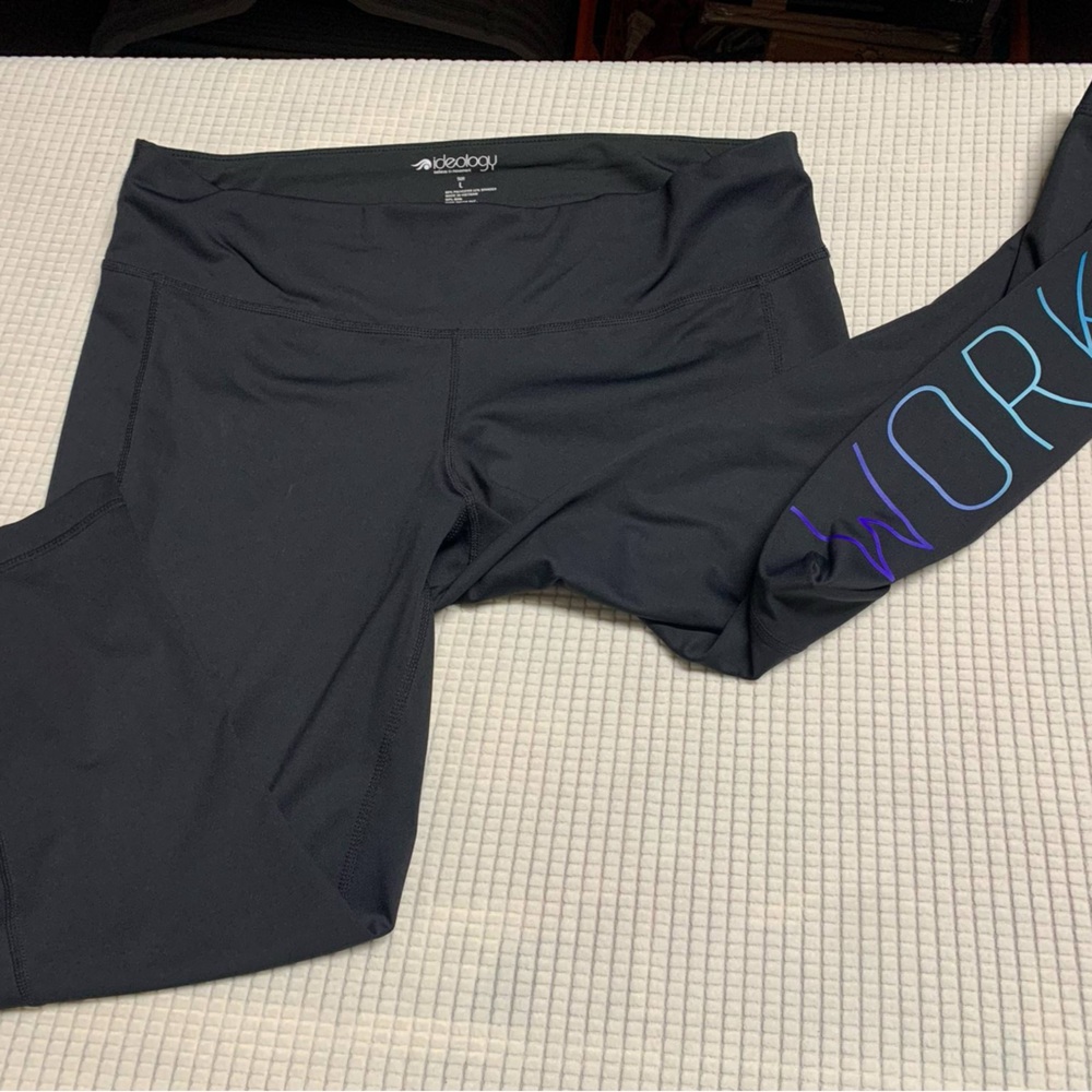 Ideology Black Leggings with Vibrant Lettering